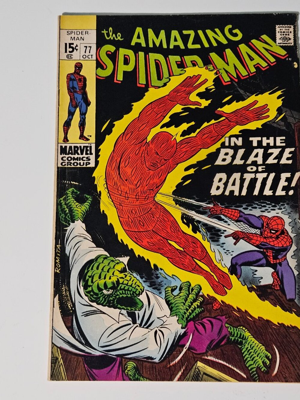 Amazing Spider-Man #77 (Marvel Comics, 1969) Human Torch - Stan Lee / Romita Sr